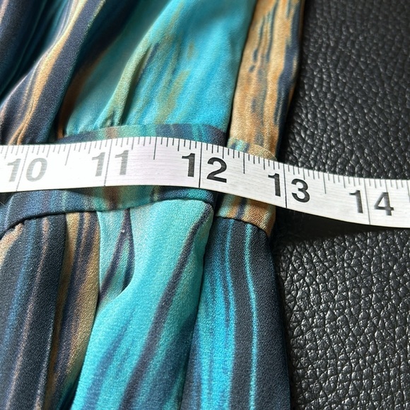 Paper Crown Striped Blue and Tan Midi Dress - Picture 16 of 16